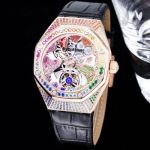 Rose Gold Rainbow Audemars Piguet Royal Oak Concept GMT Replica Watch